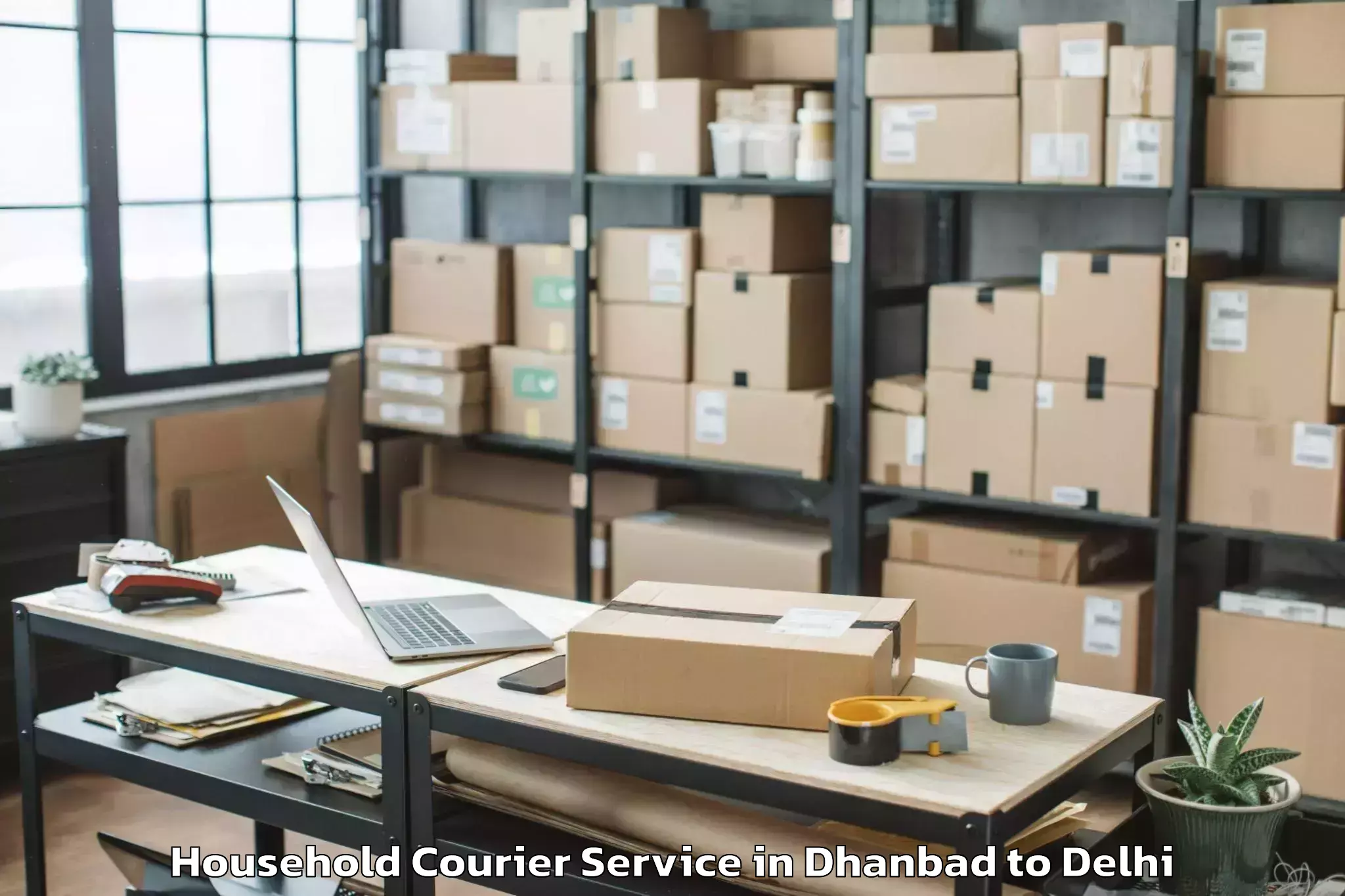 Book Dhanbad to V3s East Centre Mall Household Courier Online